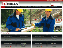 Tablet Screenshot of midassafetyclothing.com